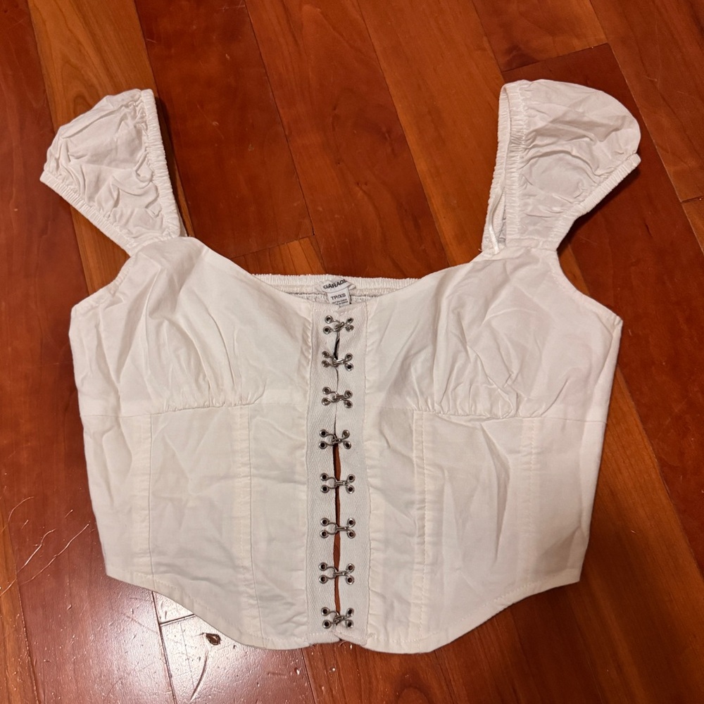 Garage XS white bustier top
